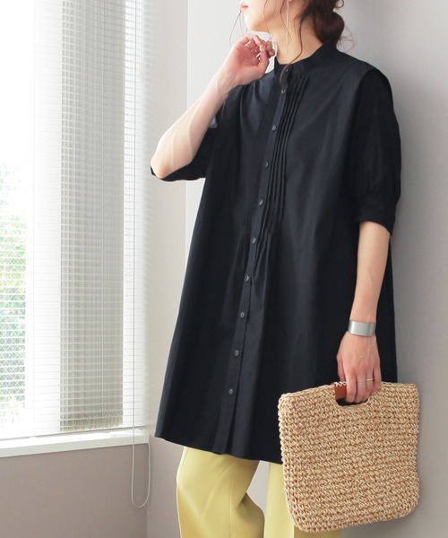 reca(レカ)の「2wayロングシャツブラウス(シャツ/ブラウス・レディース・オフホワイト/ブラック/グリーン・M)」の1枚目の写真