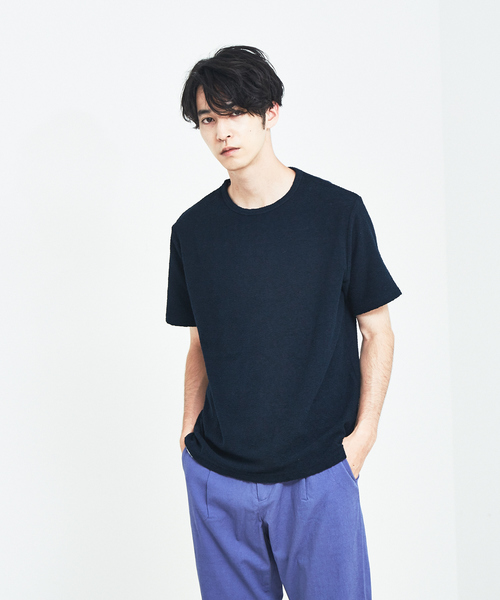 RECENCY OF MINE(リーセンシー オブ マイン)の「【Recency of Mine】ランダムパイルクルーネック Tシャツ(Tシャツ/カットソー・メンズ・オフホワイト/グレー/ネイビー・44/46/48)」の1枚目の写真