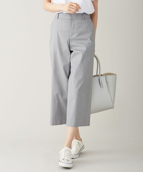 J.PRESS(ジェイプレス)の「【シワになりにくい】コットンフィッティーシャーク ワイドパンツ(その他パンツ・レディース・ネイビー系/ライトグレー/ライトグリーン系/ダルブルー系/ブラウン/ベージュ系・11/7/9/13)」の2枚目の写真