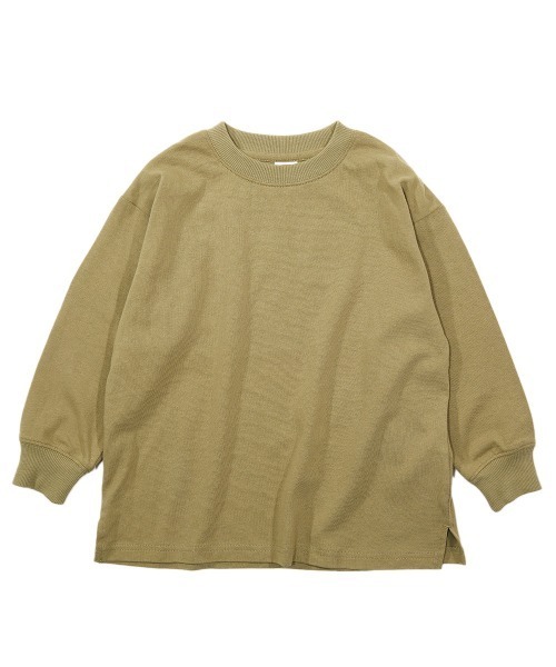 devirock（デビロック）の「BIGシルエット袖リブ長袖Tシャツ（Tシャツ/カットソー・キッズ・ホワイト/ブラック/ライトオリーブ/モカ/杢グレー/パープル系その他/ダークベージュ/パープル系その他2/ブルー系その他/グリーン系その他・80ｃｍ/90cm/110cm/100cm/120cm/130cm/140cm/150cm/160cm）」の15枚目の写真