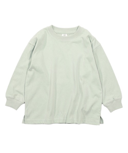 devirock（デビロック）の「BIGシルエット袖リブ長袖Tシャツ（Tシャツ/カットソー・キッズ・ホワイト/ブラック/ライトオリーブ/モカ/杢グレー/パープル系その他/ダークベージュ/パープル系その他2/ブルー系その他/グリーン系その他・80ｃｍ/90cm/110cm/100cm/120cm/130cm/140cm/150cm/160cm）」の14枚目の写真