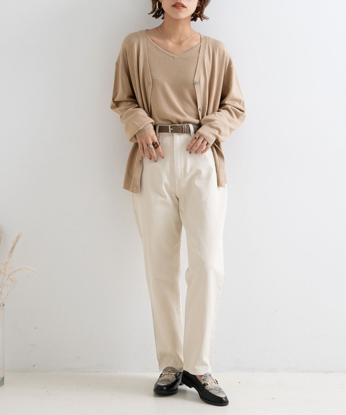 Newlyme（ニューリーミー）の「洗えるニットシルクタッチカーディガン【R】（カーディガン/ボレロ・レディース・ブラック/グリーン/ベージュ/レッド/マスタード/ブラウン/モカ・M-L）」の15枚目の写真