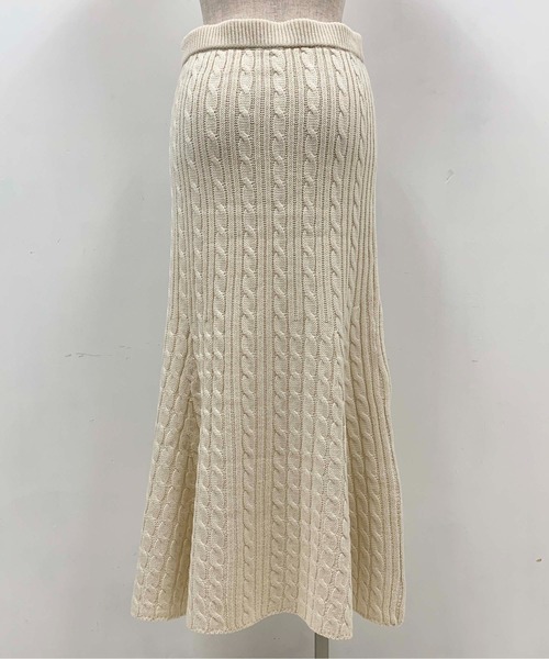 PICCIN（ピッチン）の「ケーブル編みマーメイドスカート（スカート・レディース・アイボリー/モカ・M/L）」の6枚目の写真