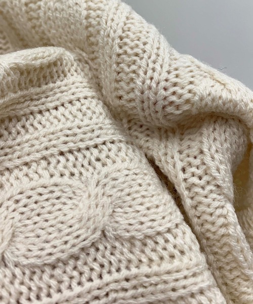 PICCIN（ピッチン）の「ケーブル編みマーメイドスカート（スカート・レディース・アイボリー/モカ・M/L）」の10枚目の写真