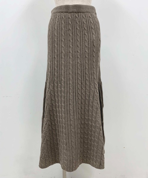 PICCIN（ピッチン）の「ケーブル編みマーメイドスカート（スカート・レディース・アイボリー/モカ・M/L）」の3枚目の写真