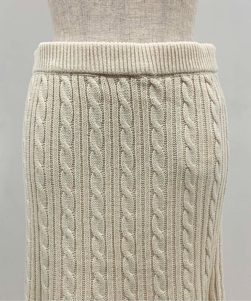 PICCIN（ピッチン）の「ケーブル編みマーメイドスカート（スカート・レディース・アイボリー/モカ・M/L）」の7枚目の写真