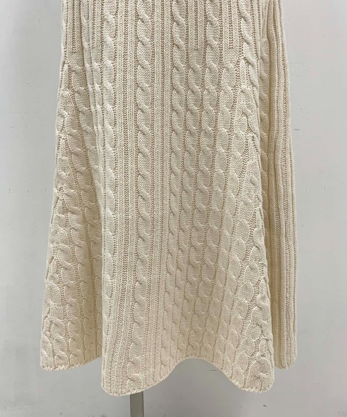 PICCIN（ピッチン）の「ケーブル編みマーメイドスカート（スカート・レディース・アイボリー/モカ・M/L）」の8枚目の写真