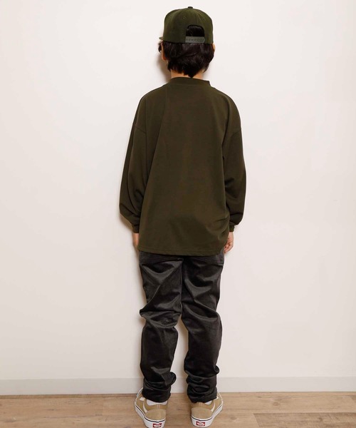 ＆yam（アンドヤム）の「ボアポケットTee（Tシャツ/カットソー・キッズ・ブラック/オリーブ/グレー/ホワイト/ピンク/ライトブラウン/ブルー/ブラウン・110/160/130/150/120/140/100）」の9枚目の写真