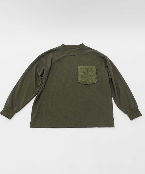 ＆yam（アンドヤム）の「ボアポケットTee（Tシャツ/カットソー・キッズ・ブラック/オリーブ/グレー/ホワイト/ピンク/ライトブラウン/ブルー/ブラウン・110/160/130/150/120/140/100）」の19枚目の写真