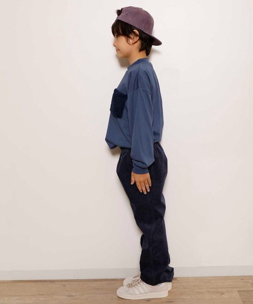 ＆yam（アンドヤム）の「ボアポケットTee（Tシャツ/カットソー・キッズ・ブラック/オリーブ/グレー/ホワイト/ピンク/ライトブラウン/ブルー/ブラウン・110/160/130/150/120/140/100）」の15枚目の写真