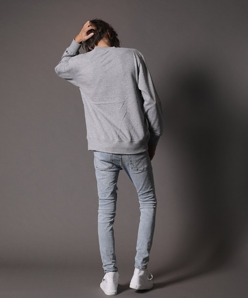 STUD MUFFIN（スタッドマフィン）の「msw847-9ozミドルゲージ裏毛  STUDベアワッペン  L-S プルオーバー（スウェット・メンズ・ブラック/杢グレー・4/2/3）」の8枚目の写真