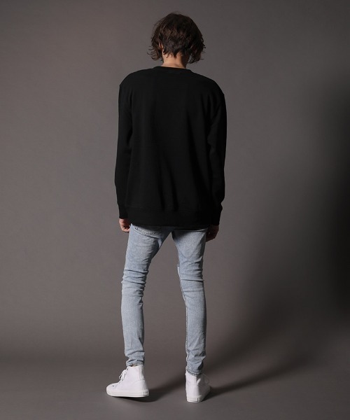 STUD MUFFIN（スタッドマフィン）の「msw847-9ozミドルゲージ裏毛  STUDベアワッペン  L-S プルオーバー（スウェット・メンズ・ブラック/杢グレー・4/2/3）」の7枚目の写真