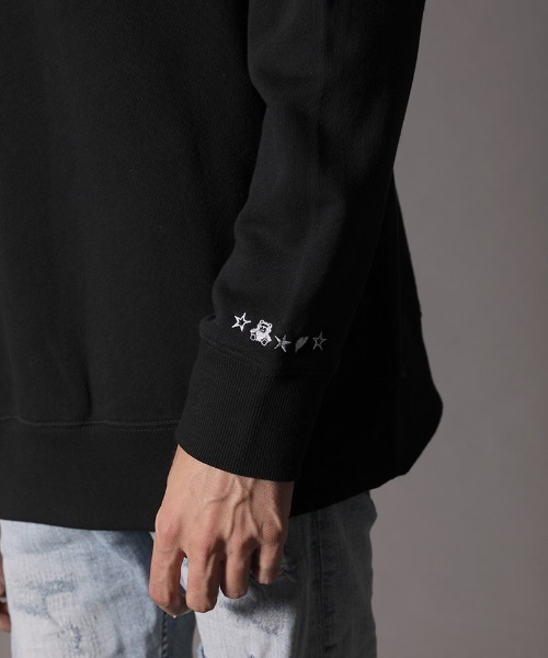 STUD MUFFIN（スタッドマフィン）の「msw847-9ozミドルゲージ裏毛  STUDベアワッペン  L-S プルオーバー（スウェット・メンズ・ブラック/杢グレー・4/2/3）」の9枚目の写真