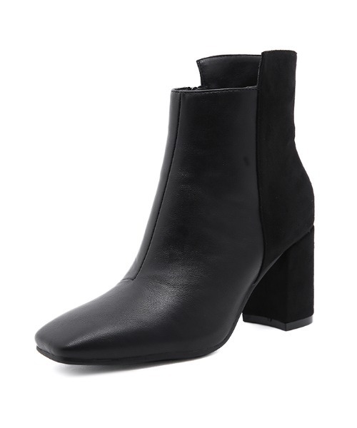 Futier land（フューティアランド）の「バックロング配色スクエアトゥショートブーツ（ブーツ・レディース・ブラック/ブラウン/キャメル/チャコールグレー・36/37/38/39/40）」の11枚目の写真