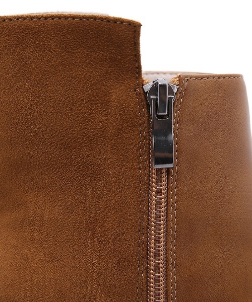 Futier land（フューティアランド）の「バックロング配色スクエアトゥショートブーツ（ブーツ・レディース・ブラック/ブラウン/キャメル/チャコールグレー・36/37/38/39/40）」の13枚目の写真