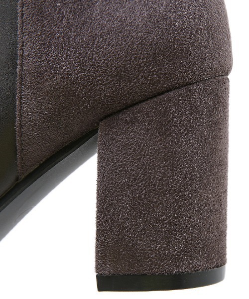 Futier land（フューティアランド）の「バックロング配色スクエアトゥショートブーツ（ブーツ・レディース・ブラック/ブラウン/キャメル/チャコールグレー・36/37/38/39/40）」の18枚目の写真