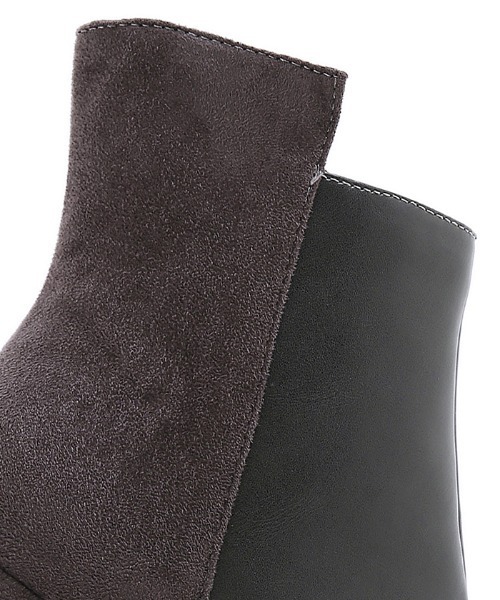 Futier land（フューティアランド）の「バックロング配色スクエアトゥショートブーツ（ブーツ・レディース・ブラック/ブラウン/キャメル/チャコールグレー・36/37/38/39/40）」の17枚目の写真