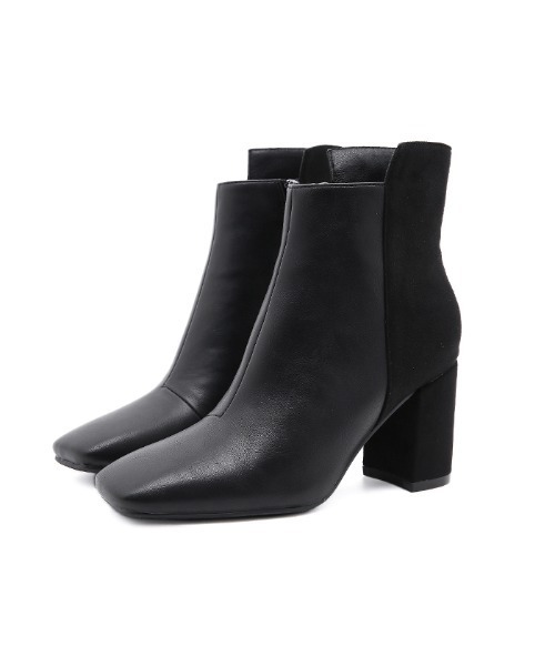 Futier land（フューティアランド）の「バックロング配色スクエアトゥショートブーツ（ブーツ・レディース・ブラック/ブラウン/キャメル/チャコールグレー・36/37/38/39/40）」の22枚目の写真