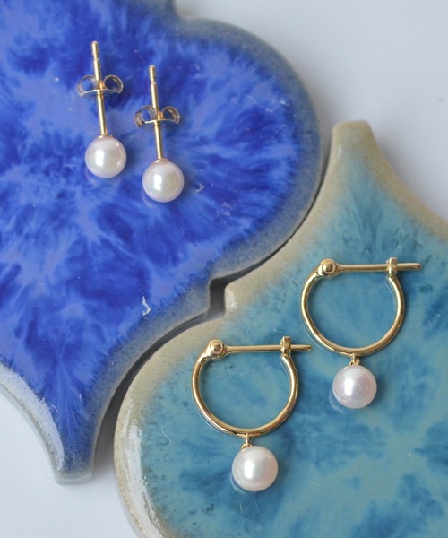 sowi（ソーイ）の「K10　あこやパール　シンプル　ピアス（ピアス（両耳用）・レディース・ゴールド・ﾌﾘ-）」の5枚目の写真