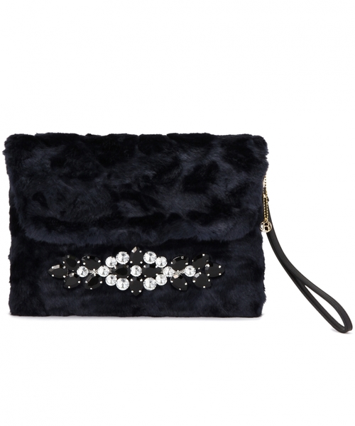 BEAUTY&YOUTH UNITED ARROWS(ビューティーアンドユースユナイテッドアローズ)の「BYSF BEVERLY ファービジュークラッチ◆(クラッチバッグ・レディース・ベージュ/ネイビー・フリー)」の2枚目の写真