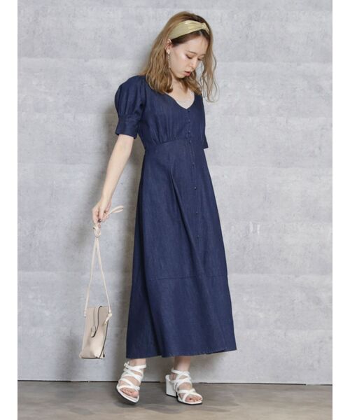 セール バックバイカラーリボンワンピース ワンピース Dazzlin ダズリン のファッション