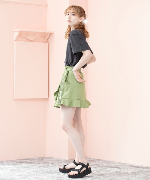 MILKFED.（ミルクフェド）の「SS TEE MINI BAR（Tシャツ/カットソー・レディース・ホワイト/チャコールグレー/ライトグレー/ブラック/ベージュ/ライトグリーン・ONE SIZE）」の21枚目の写真