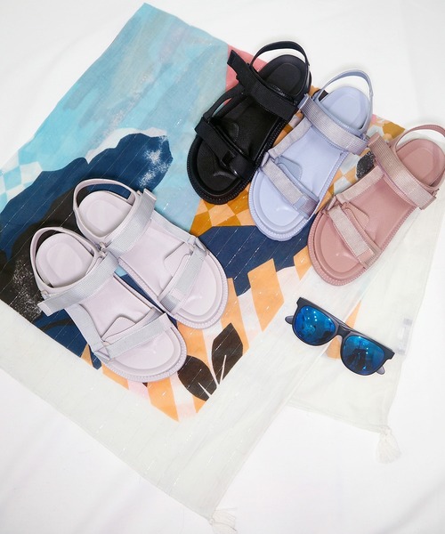 byあしながおじさん（バイアシナガオジサン）の「ワントーンスポーツサンダル / byあしながおじさん（サンダル・レディース・ブラック/グレー/ピンク/ブルー・LL/S/M/L）」の5枚目の写真