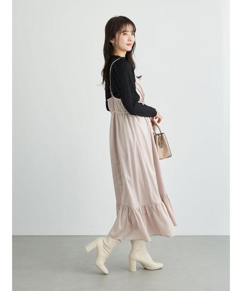 earth music&ecology（アースミュージックアンドエコロジー）の「カシュクールキャミワンピース ＊（ワンピース・レディース・ブラウン/サックスブルー/ピンク・FREE）」の12枚目の写真