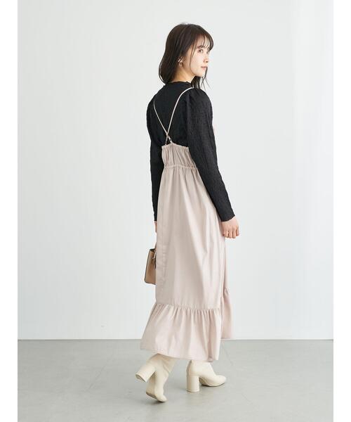 earth music&ecology（アースミュージックアンドエコロジー）の「カシュクールキャミワンピース ＊（ワンピース・レディース・ブラウン/サックスブルー/ピンク・FREE）」の13枚目の写真