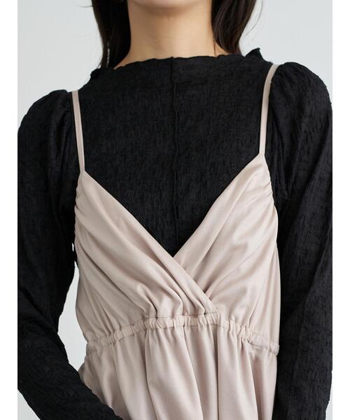 earth music&ecology（アースミュージックアンドエコロジー）の「カシュクールキャミワンピース ＊（ワンピース・レディース・ブラウン/サックスブルー/ピンク・FREE）」の14枚目の写真