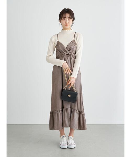 earth music&ecology（アースミュージックアンドエコロジー）の「カシュクールキャミワンピース ＊（ワンピース・レディース・ブラウン/サックスブルー/ピンク・FREE）」の19枚目の写真