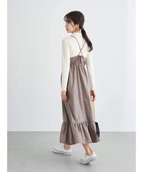 earth music&ecology（アースミュージックアンドエコロジー）の「カシュクールキャミワンピース ＊（ワンピース・レディース・ブラウン/サックスブルー/ピンク・FREE）」の20枚目の写真