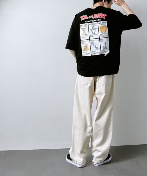 PUBLUX(パブリュクス)の「〇【Tom and Jerry】別注プリントTシャツ/グラフィック/ユニセックス/(Tシャツ/カットソー・メンズ・ホワイト/ブラック/ベージュ/サックスブルー・SMALL/MEDIUM/LARGE/X-LARGE)」の10枚目の写真