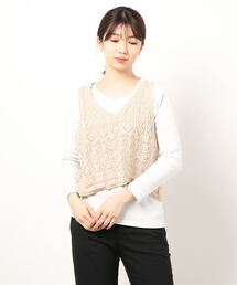 ehka sopo | 透かし編みニットビスチェ(ニット/セーター)