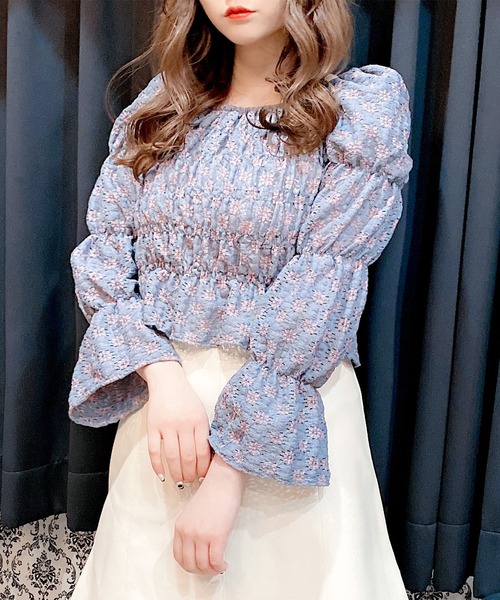 Rmine（アールマイン）の「レースシャーリングブラウス（シャツ/ブラウス・レディース・ホワイト/ブルー・FREE）」の2枚目の写真