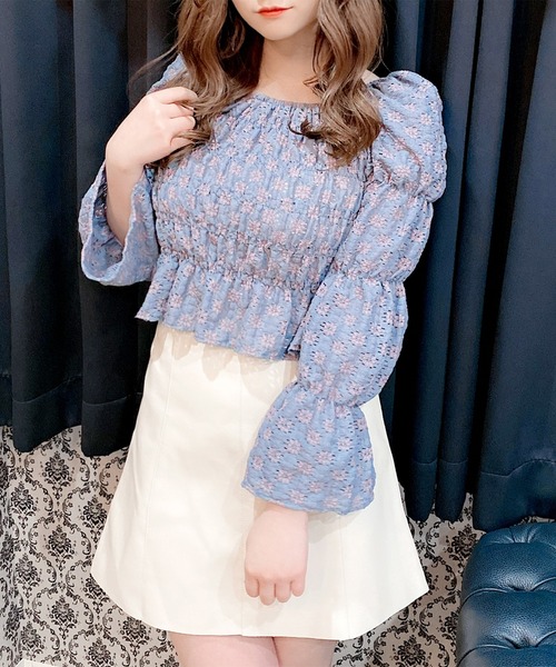 Rmine（アールマイン）の「レースシャーリングブラウス（シャツ/ブラウス・レディース・ホワイト/ブルー・FREE）」の9枚目の写真