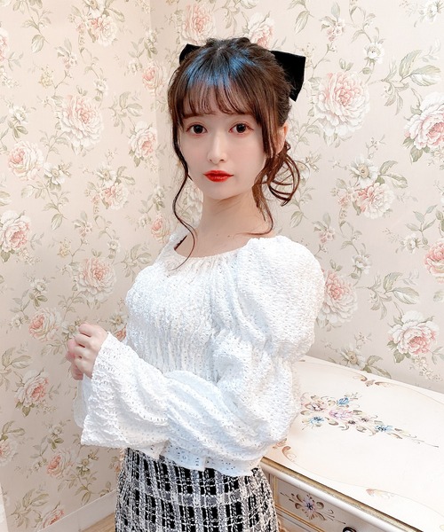 Rmine（アールマイン）の「レースシャーリングブラウス（シャツ/ブラウス・レディース・ホワイト/ブルー・FREE）」の12枚目の写真