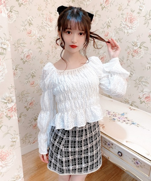 Rmine（アールマイン）の「レースシャーリングブラウス（シャツ/ブラウス・レディース・ホワイト/ブルー・FREE）」の10枚目の写真