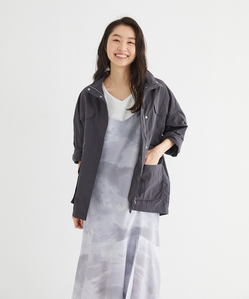 Rewde（ルゥデ）の「スタンドカラージャケット（1R16-8810252）（その他アウター・レディース・チャコールグレー/ベージュ・M/L）」の2枚目の写真