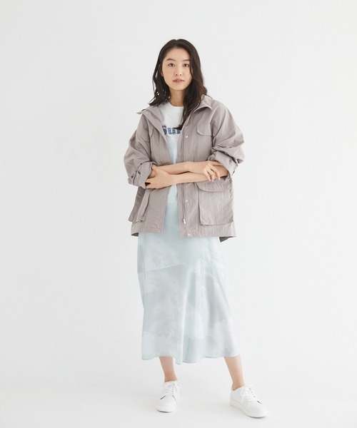 Rewde（ルゥデ）の「スタンドカラージャケット（1R16-8810252）（その他アウター・レディース・チャコールグレー/ベージュ・M/L）」の3枚目の写真