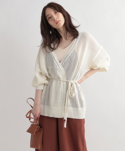 Andemiu（アンデミュウ）の「スカシアミオーバーカーディガン948119（カーディガン/ボレロ・レディース・ブラック/オフホワイト/ブラウン・FREE）」の13枚目の写真