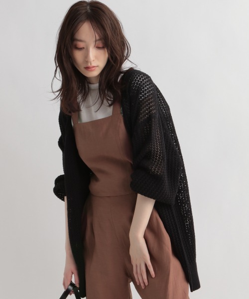 Andemiu（アンデミュウ）の「スカシアミオーバーカーディガン948119（カーディガン/ボレロ・レディース・ブラック/オフホワイト/ブラウン・FREE）」の17枚目の写真