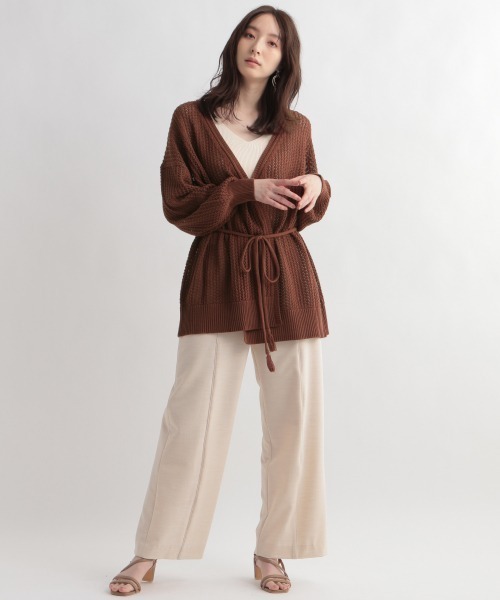 Andemiu（アンデミュウ）の「スカシアミオーバーカーディガン948119（カーディガン/ボレロ・レディース・ブラック/オフホワイト/ブラウン・FREE）」の14枚目の写真