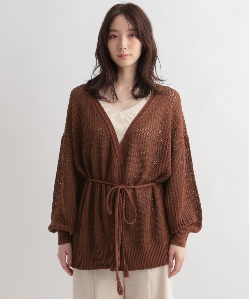 Andemiu（アンデミュウ）の「スカシアミオーバーカーディガン948119（カーディガン/ボレロ・レディース・ブラック/オフホワイト/ブラウン・FREE）」の21枚目の写真