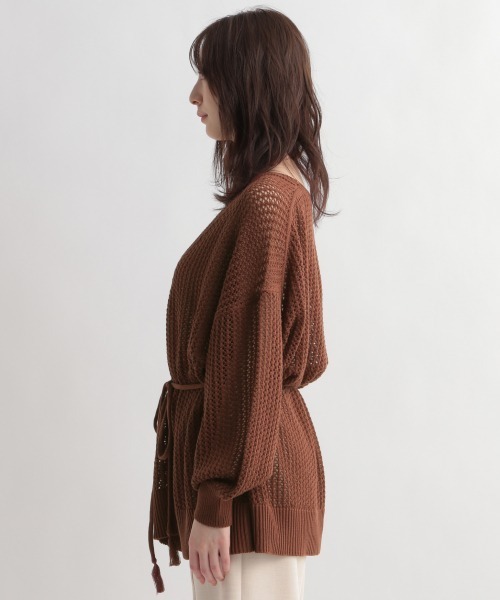 Andemiu（アンデミュウ）の「スカシアミオーバーカーディガン948119（カーディガン/ボレロ・レディース・ブラック/オフホワイト/ブラウン・FREE）」の18枚目の写真