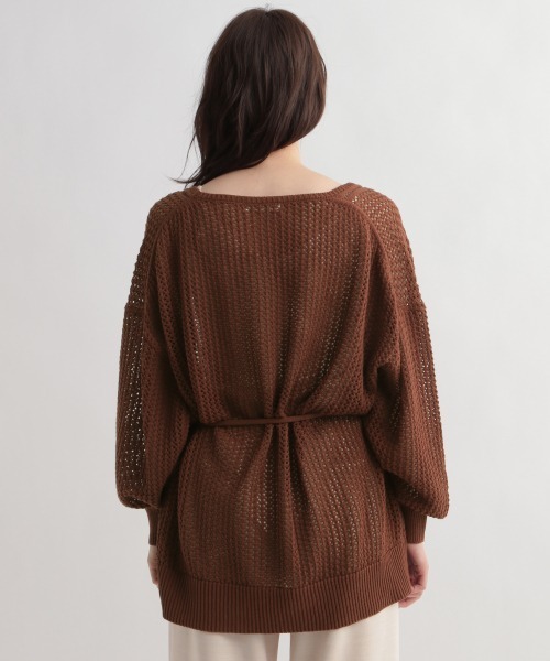 Andemiu（アンデミュウ）の「スカシアミオーバーカーディガン948119（カーディガン/ボレロ・レディース・ブラック/オフホワイト/ブラウン・FREE）」の5枚目の写真