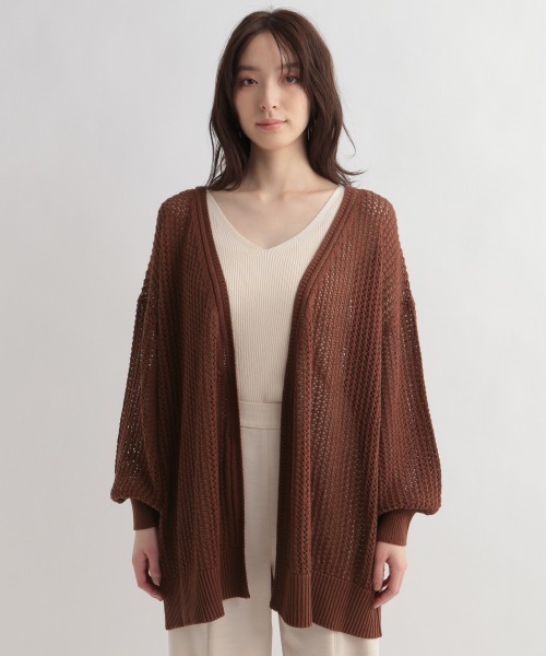 Andemiu（アンデミュウ）の「スカシアミオーバーカーディガン948119（カーディガン/ボレロ・レディース・ブラック/オフホワイト/ブラウン・FREE）」の19枚目の写真