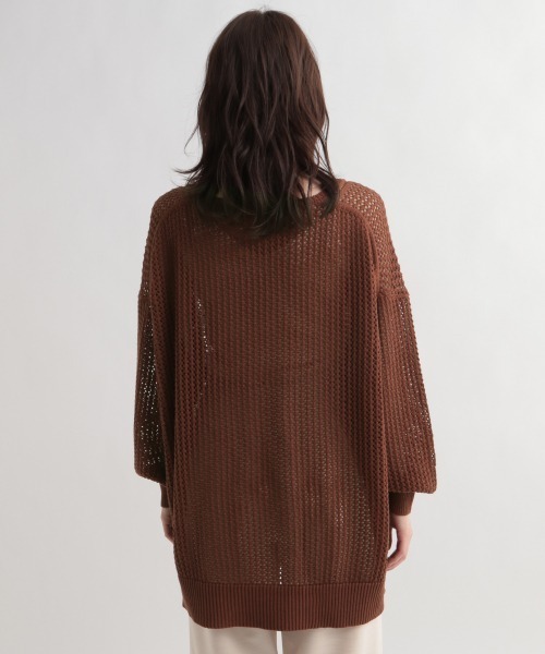 Andemiu（アンデミュウ）の「スカシアミオーバーカーディガン948119（カーディガン/ボレロ・レディース・ブラック/オフホワイト/ブラウン・FREE）」の6枚目の写真