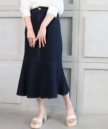 moment+ | 【2021S/S New Arrival】ストレッチデニム＆ツイルマーメイドスカート(デニムスカート)