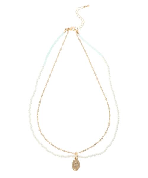 Green　Parks（グリーンパークス）の「マリアパールMIXネックレス＊（ネックレス・レディース・ゴールド・FREE）」の2枚目の写真